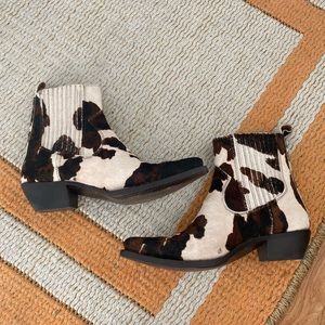 FRYE cow print booties